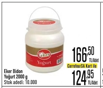 Eker Bidon Yoğurt 2000 G