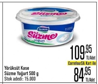 Yörüksüt Süzme Yoğurt 500 G