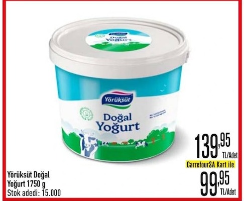 Yörüksüt Doğal Yoğurt 1750 G