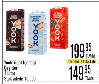 Yook Yulaf İçeceği Çeşitleri 1 Litre