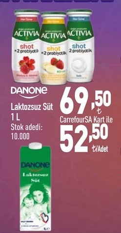 Danone Laktozsuz Süt 1 L