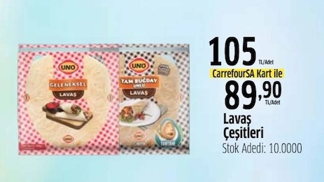 Uno Lavaş Çeşitleri