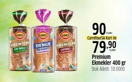 Uno Premium Çok Tahıllı Ekmek 400Gr