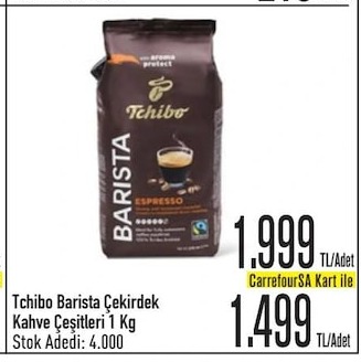 Tchibo Barista Çekirdek Kahve Çeşitleri 1Kg