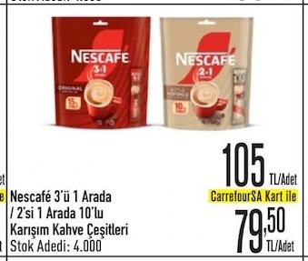 Nescafe 3'Ü 1 Arada / 2'Si 1 Arada 10'Lu Karışım Kahve Çeşitleri
