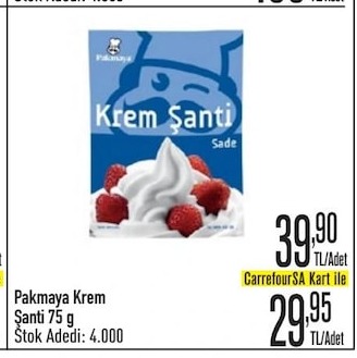 Pakmaya Krem Şanti Sade 75 G