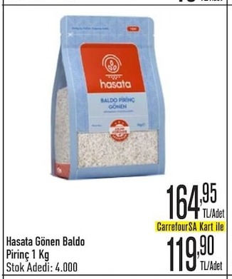 Hasata Gonen Baldo Pirinç 1 Kg