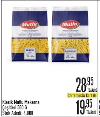 Klasik Mutlu Makarna Çeşitleri 500 G