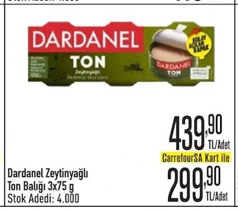 Dardanel Ton Balığı Zeytinyağlı 3X75G