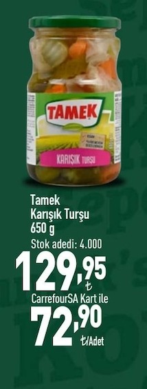 Tamek Karışık Turşu 650G