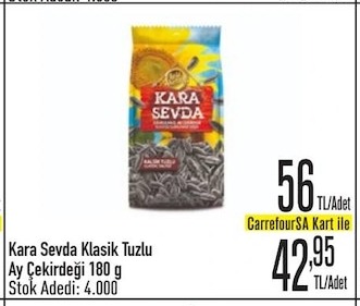 Kara Sevda Klasik Tuzlu Ay Çekirdeği 180G