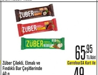 Züber Çilekli, Elmalı Ve Fındıklı Bar Çeşitlerinde 40 G