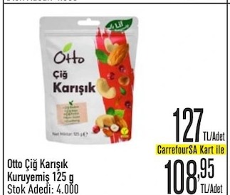 Otto Çiğ Karışık Kuruyemiş 125 G
