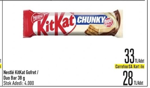 Nestlé Kitkat Chunky Duo Bar 38 G