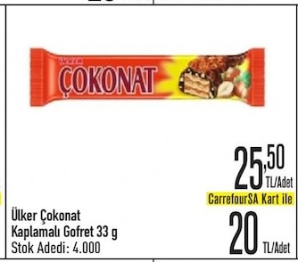 Ülker Çokonat Kaplamalı Gofret 33 G