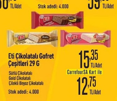 Eti Çikolatalı Gofret Çeşitleri 29 G (Sütlü Çikolatalı - Gold Çikolatalı - Çilekli Beyaz Çikolatalı)
