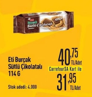 Eti Burçak Sütlü Çikolatalı 114 G