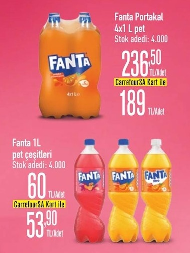 Fanta Portakal 4X1 L Pet