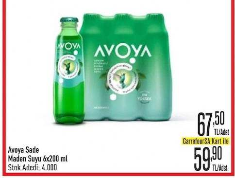 Avoya Sade Maden Suyu 6X200 Ml