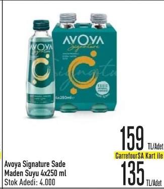 Avoya Signature Sade Maden Suyu 4X250 Ml