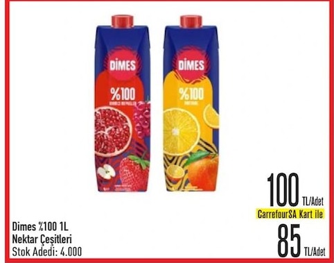 Dimes %100 1L Nektar Çeşitleri