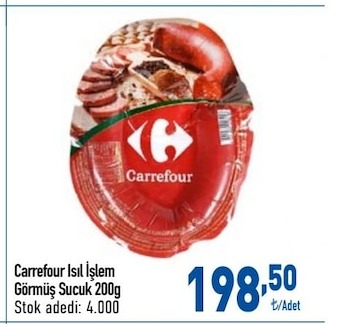 Carrefour Isıl İşlem Görmüş Sucuk 200G