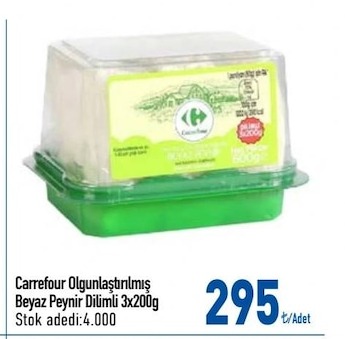 Carrefour Olgunlaştırılmış Beyaz Peynir Dilimli 3X200G