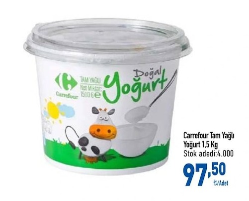 Carrefour Tam Yağlı Yoğurt 1,5 Kg