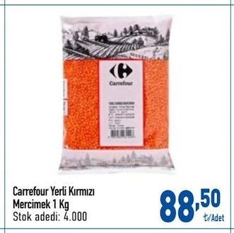 Carrefour Yerli Kırmızı Mercimek 1 Kg