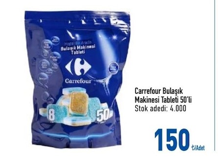 Carrefour Bulasik Makinesi Tabletı 50'Li