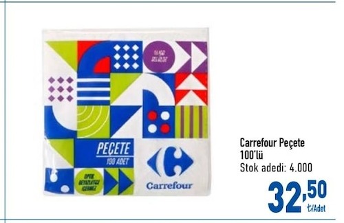 Carrefour Peçete 100 Adet