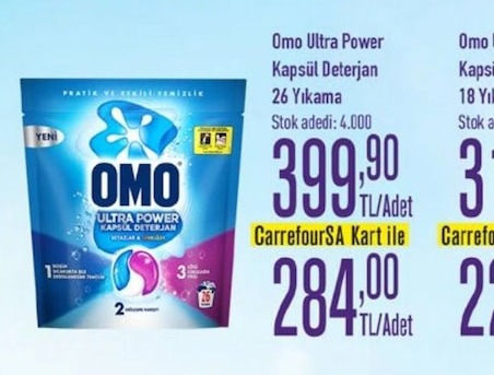Omo Ultra Power Kapsül Deterjan 26 Yıkama