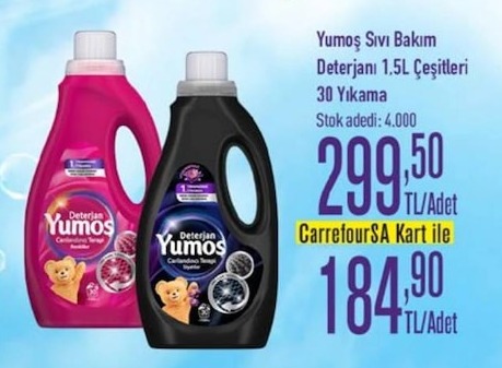 Yumoş Sıvı Bakım Deterjanı 1.5L Çeşitleri