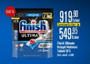 Finish Ultimate Bulaşık Makinesi Tabletı 58'Li