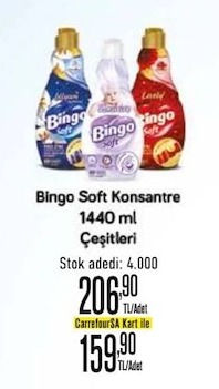Bingo Soft Konsantre 1440 Ml Çeşitleri