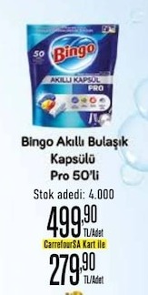 Bingo Akıllı Bulaşık Kapsülü Pro 50'Li