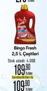 Bingo Fresh 2.5L Çeşitleri