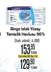 Bingo Islak Yüzey Temizlik Havlusu 96'Li