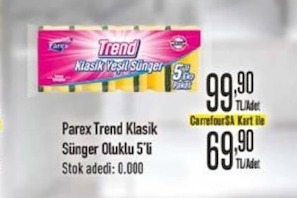 Parex Trend Klasik Sünger Oluklu 5'Li