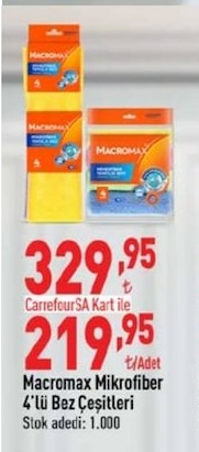 Macromax Mikrofiber 4'Lü Bez Çeşitleri