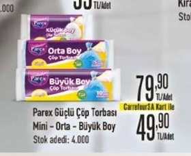 Parex Güçlü Çöp Torbası Mini - Orta - Büyük Boy
