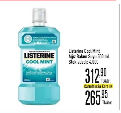 Listerine Cool Mint Ağız Bakım Suyu 500 Ml