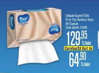 Selpak Kaşmir Özlü El Ve Yüz Havlusu Kutu 80 Yaprak