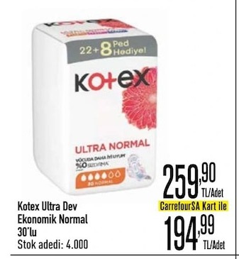 Kotex Ultra Dev Ekonomik Normal 30'Lu