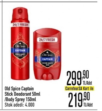 Old Spice Captain Stick Deodorant 50Ml / Body Sprey 150Ml