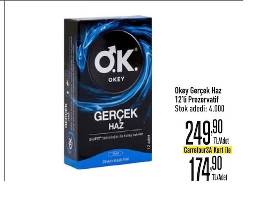 Okey Gercek Haz 12'Li Prezervatif