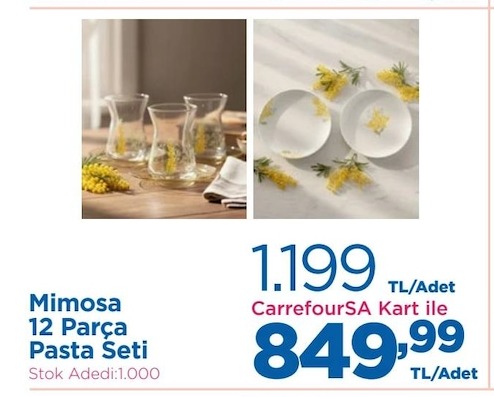 Mimosa 12 Parça Pasta Seti