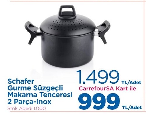 Schafer Gurme Süzgeçli Makarna Tenceresi 2 Parça-Inox
