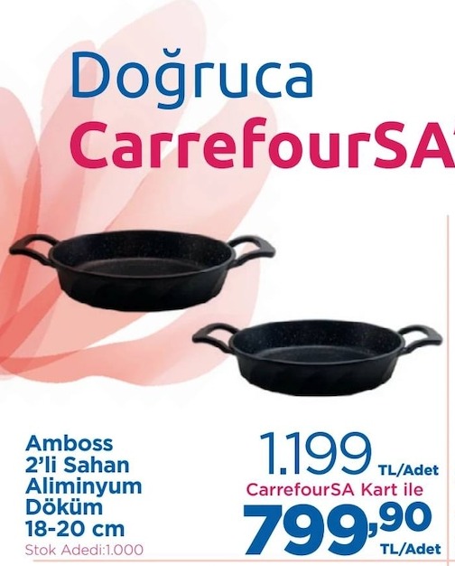 Amboss 2'Li Sahan Aliminyum Döküm 18-20 Cm