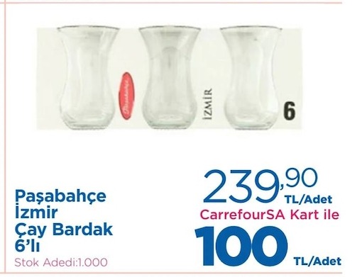 Paşabahçe İzmir Çay Bardak 6'Lı